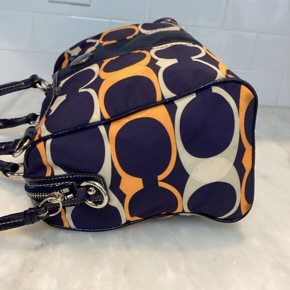 Coach Signature Nylon Linear Stripe Convertible Shoulder Bag - Picture 10 of 16